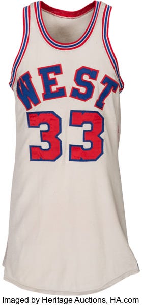 kareem abdul jabbar all star jersey